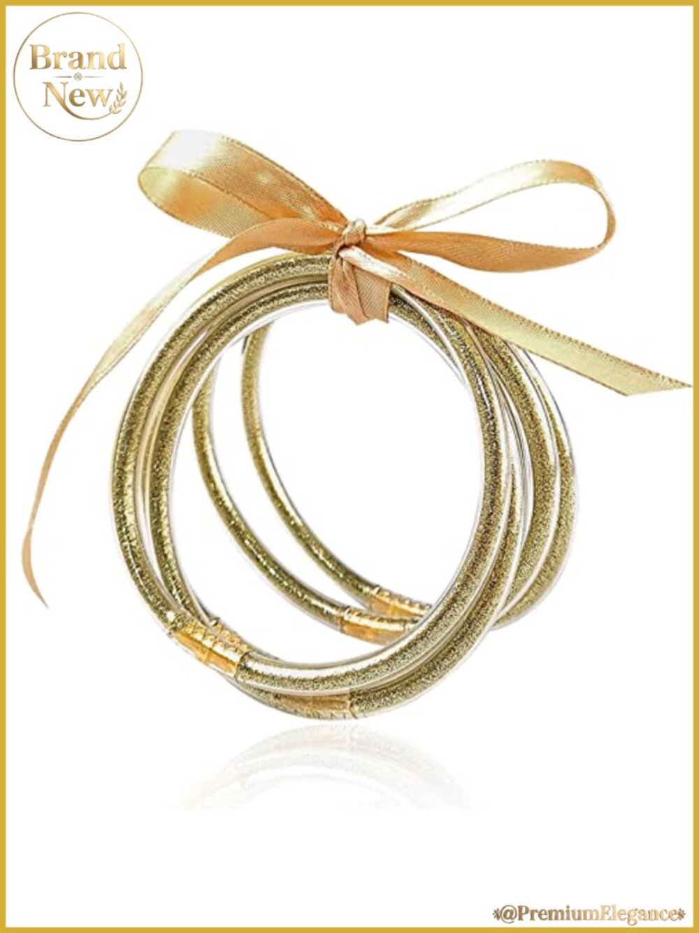 Glitter Jelly Bangle Bracelets Set of 5 for Women